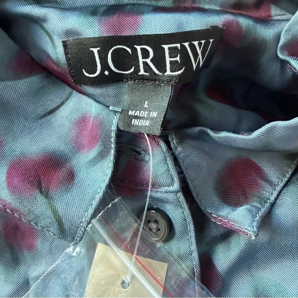 J.Crew Drapey button-up shirt in cherry-printed viscose twill